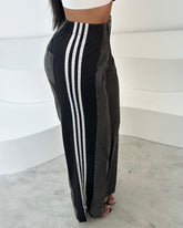 3 Stripes Denim Stretchy Jeans (Black)